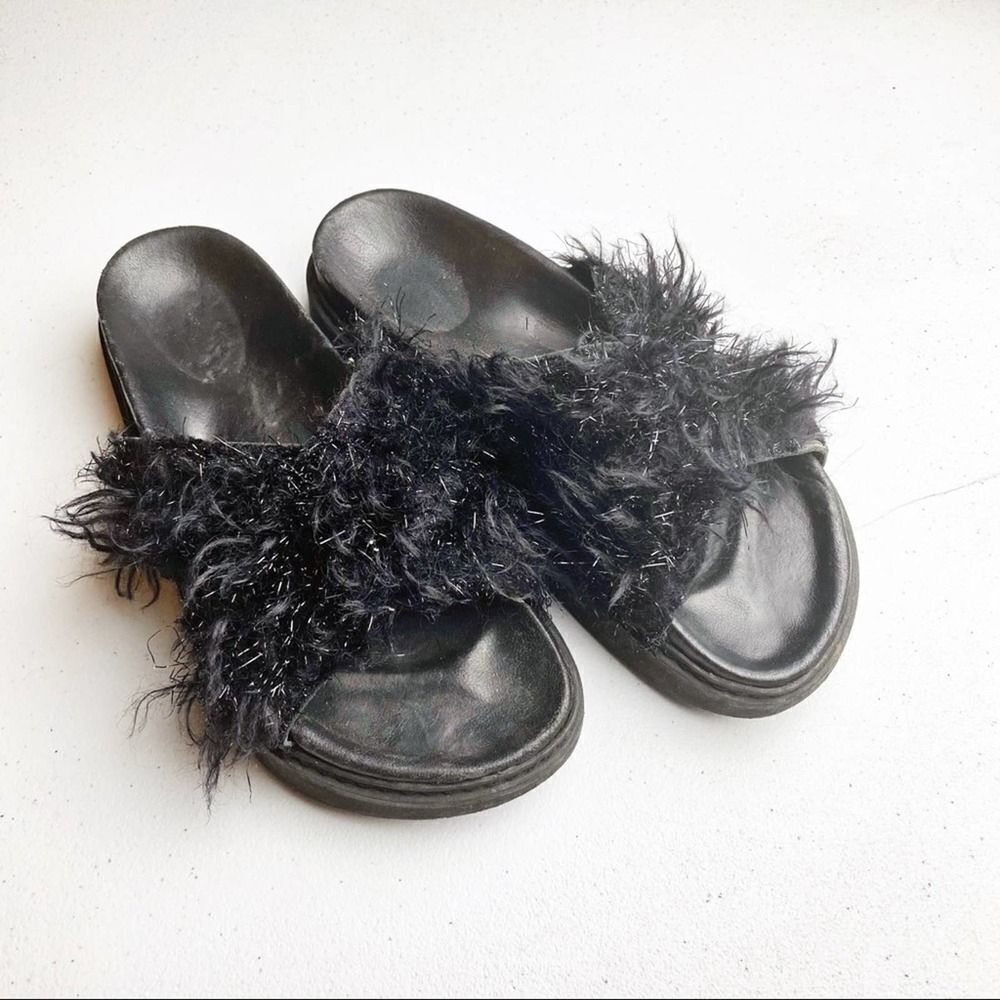 Simone Rocha Fur Slides